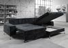 AX LIVING Eckschlafcouch mit Bettkasten Artemia 275 cm Schwarz Samt R Bild 3