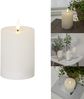 LED Stumpenkerze -Flamme Flow', Wachs, Weiß, 12,5cm Bild 2