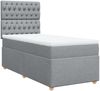 vidaXL Boxspringbett mit Matratze Hellgrau 90x200 cm Stoff 3293470 Bild 3