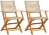 vidaXL Gartenstühle 2 Stk. Beige Massivholz Akazie und Poly Rattan 367665 Bild 2