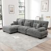 Modulares Ecksofa 81cm×313cm×145cm in Grau aus Chenille – mit Ottoman, tiefem Sitz und Cloud-Look Bild 5