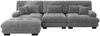 Modulares Ecksofa 81cm×313cm×145cm in Grau aus Chenille – mit Ottoman, tiefem Sitz und Cloud-Look Bild 2