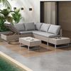 Celya Gartenlounge-Set Gartenlounges für 4 Personen, Gartenmöbel mit Ecksofa und Tisch, (Gartenlounge für 4-5 Personen, Lounge mit Ecksofa, Tisch & Auflagen, abnehmbarer und waschbarer Stoffbezug), Poly-Rattan-Garnitur, Gartengarnitur Sitzgruppe Sofa L... Bild 5