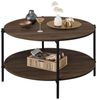 WLIVE Couchtisch Couchtisch rund mit 2 Ebenen, Beistelltisch Holz mit Metallgestell (1 Tisch), Wohnzimmertisch mit Metallrahmen, für Wohnzimmer, Schlafzimmer Bild 2