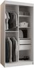 Kleiderschrank Samker 100 cm (Farbe: Weiß, mit zwei Schubladen) Bild 4