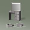 Livinity® Schminktisch Imola, Grau/Grau, mit LED-Spiegel (2-St) Bild 2