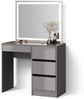 Livinity® Schminktisch Imola, Grau/Grau, mit LED-Spiegel (2-St) Bild 5