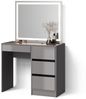 Livinity® Schminktisch Imola, Grau/Grau, mit LED-Spiegel (2-St) Bild 4
