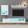 Wohnzimmermöbel 3 Set mit LED-Beleuchtung, TV Lowboard mit 2 offenen Fächern & 2 Türen,Wandschrank & Wandregal Bild 2