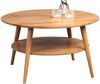 Massivart® Couchtisch Wohnzimmertisch, rund 80 cm, Wildeiche massiv geölt »STELLA«, Massivholz · runde Tischplatte · 2 Ablageflächen · Stauraum Bild 2