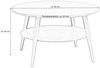 Massivart® Couchtisch Wohnzimmertisch, rund 80 cm, Wildeiche massiv geölt »STELLA«, Massivholz · runde Tischplatte · 2 Ablageflächen · Stauraum Bild 3