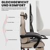 Ergonomischer Gaming-Stuhl mit Fußstütze Beige Höhenverstellbar Bild 5
