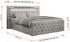 Mks Möbel 'Gold-9' Boxspringbett mit Bettkasten und LED-Beleuchtung, 180x200 cm, Hellgrau, Velours, Hart (H4) Bild 5