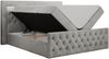 Mks Möbel 'Gold-9' Boxspringbett mit Bettkasten und LED-Beleuchtung, 180x200 cm, Hellgrau, Velours, Hart (H4) Bild 4