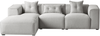 Beliani 'DOLVA' Ecksofa 3-Sitzer Stoff Hellgrau rechtsseitig Bild 2
