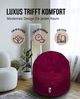 PATCH HOME 2 in 1 Sitzsack Sessel – Ø100 cm – Weinrot, bequemer Sitzsack aus Luxus-Polyester-Gewebe, bereits befüllt Bild 5