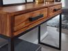 Konsolentisch Sheesham Massivholz / Metall 90 x 76 x 36 cm Flurtisch, Anrichte Wohnzimmertisch Schmal, Design Schreibtisch Modern Bild 5