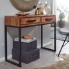 Konsolentisch Sheesham Massivholz / Metall 90 x 76 x 36 cm Flurtisch, Anrichte Wohnzimmertisch Schmal, Design Schreibtisch Modern Bild 2