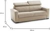 Dmora 2-Sitzer Schlafsofa Aieie, Wohnzimmersofa mit drehbarer Öffnung, verstellbare Kopfstützen und schmale Armlehnen, 100 % Made in Italy, 180 x 95 x 85 cm, Beige Bild 3