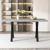 Esstisch, Marmoroptik grau, 1-St, 140/80/76 cm, Metallgestell Bild 2