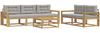 vidaXL Outdoor-Sofagarnitur mit Kissen 6 pcs Weiß und Hellgrau 3386065 Bild 2