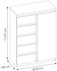 Highboard mit 5 Schubladen und 1 Tür in weiß FORTALEZA-129, B/H/T ca. 83,1/113,9/40 cm Bild 5