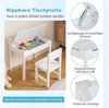 COSTWAY Kinderschreibtisch, mit Papierrollenhalter & Stuhl Bild 3