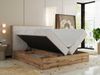 Doppelbett, Boxspringbett mit Bettkästen, Multipocket-Matratze und Topper, Set mit Kopfteil, Eiche Wotan Holzrahmen - WOOD CLASSIC - 200 x 200 cm - Beige Cord - H3 Bild 4