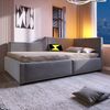 Tagesbett Grau mit Samtbezug, USB-C, Leselampe & Stauraum, 90x200 cm, für Wohnzimmer und Gästezimmer Bild 3