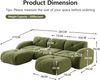Flieks Modulares Sofa 3-Sitzer mit 2x Hocker, Cloud Sofa mit runden Armlehnen, Chenille weich, rahmenlos bodennah, Lounge Sofa, Grün Bild 4