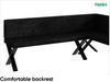 MEBLINI Eckbank für Esszimmer - Küchenbank - Essecke - Sitzecke Küche - TONI - X-Beine 142x196x87cm Rechts - Graphit Samt Bild 5