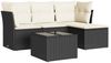 vidaXL 5-tlg. Garten-Sofagarnitur mit Kissen Schwarz Poly Rattan 3217546 Bild 2