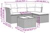 vidaXL 5-tlg. Garten-Sofagarnitur mit Kissen Schwarz Poly Rattan 3217546 Bild 3