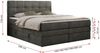 Boxspringbett mit Kopfteil und Topper, Polsterbett - LUKA-KING - 120x200cm - Dunkelgrau Velours - H4 Bild 5
