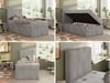 TILIO Jugendbett 90x200 mit Bettkasten - Boxspringbett mit 7-Zonen-Taschenfederkernmatratze, hohes Kopfteil, Einzelbett mit Stauraum - Hellgrau Cordstoff - H3 - Links Bild 2