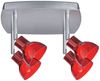664.59 Paulmann Spotlights Chili Rondell 4x35W GU5,3 Chrom m/Rot tr 230/12V 2x105VA Met/Gls Bild 1