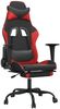 Gaming-Stuhl mit Massage & Fußstütze Schwarz & Rot Kunstleder, Drehbar [345412] Bild 2