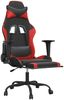Gaming-Stuhl mit Massage & Fußstütze Schwarz & Rot Kunstleder, Drehbar [345412] Bild 3