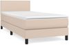vidaXL Boxspringbett mit Matratze Cappuccino-Braun 90x200 cm Kunstleder, Härtegrad: H2 [3140986] Bild 2