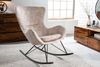 LebensWohnArt Stuhl Bequemer Schaukelstuhl HYGGE Samt champagner Sessel Bild 2