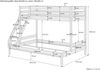 Doppel-Etagenbett 140x200 und 90x200 Erwachsenen-Stockbett Kiefer Massivholz natur V-60.18-09-14Rollrost und Bettkasten inkl. Bild 2