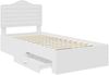 vidaXL Bettrahmen mit Kopfteil Weiß 90 x 190 cm Holzwerkstoff 3413657 Bild 5