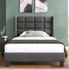 Polsterbett 90x200 cm aus Leinen mit Lattenrost – zeitloses Design Bild 3