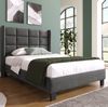 Polsterbett 90x200 cm aus Leinen mit Lattenrost – zeitloses Design Bild 2