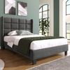 Polsterbett 90x200 cm aus Leinen mit Lattenrost – zeitloses Design Bild 2