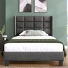 Polsterbett 90x200 cm aus Leinen mit Lattenrost – zeitloses Design Bild 3
