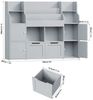 Homfa Kinderregal Spielzeugtruhe mit 2 Schubladen auf Rollen Bücherregal, Kinderbücherregal Spiegelregal mit Tür 126x104x30 cm weiß Bild 3