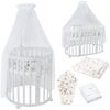 Waldin Babybett Mobiles Babybett OWAL aus Holz 7in1 mit Matratze, mitwachsend Bild 1
