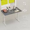 Höhenverstellbarer Schreibtisch mit Handkurbel in Grau – Home-Office Tisch, 100 x 60 x 90 cm, aus Metall und Holz Bild 5