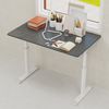 Höhenverstellbarer Schreibtisch mit Handkurbel in Grau – Home-Office Tisch, 100 x 60 x 90 cm, aus Metall und Holz Bild 3